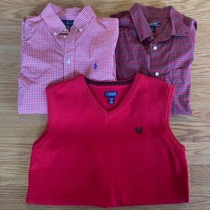 Set of 3 long sleeved boys shirts/vest size 14/16